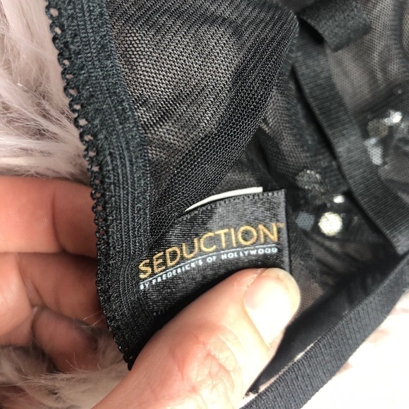𝅺seduction by Frederick’s of Hollywood Sheer Black Rhinestone Bralette - Picture 4 of 6